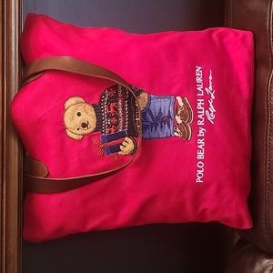 Polo by Ralph Lauren Red Tote with Bear Design